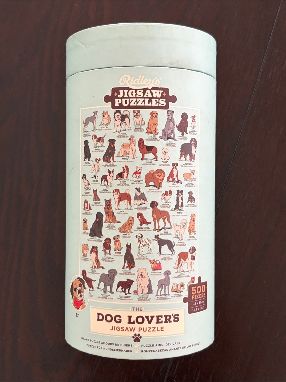 Ridley’s Dog Lover’s Jigsaw Puzzle - 500 Pieces 14x20 with Poster, 54 Breeds